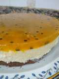 Cheesecake de chocolate blanco y maracuyá