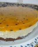 Cheesecake de chocolate blanco y maracuyá