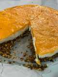 🎂 Tarta  crujiente de queso 🧀 y melocotones 🍑