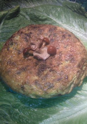 Una foto de Tortilla de kale y setas