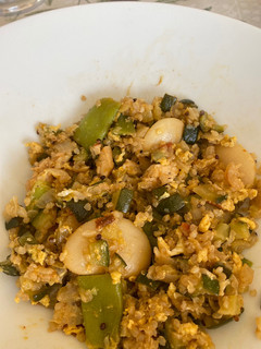 Una foto de Revuelto de quinoa y calabacín