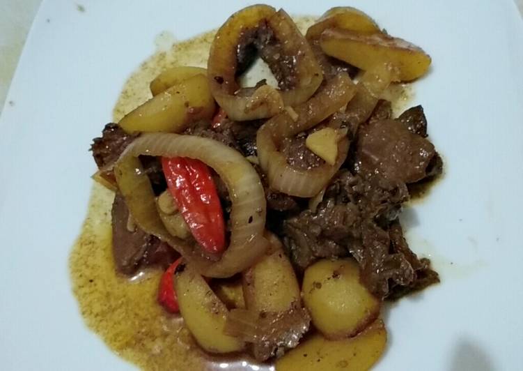 Sapi Lada Hitam Sederhana rasa Restoran