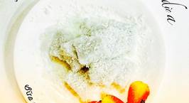 Hình ảnh món Sữa chua dẻo hoa đậu biếc lăn vụn dừa