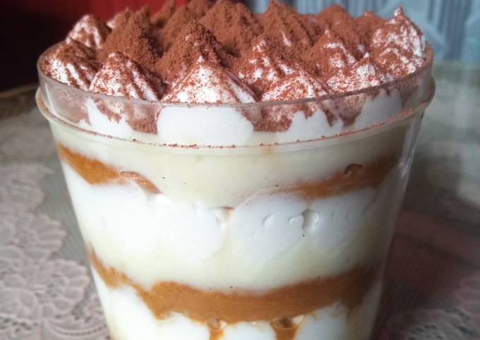 Tiramisu dessert in jar