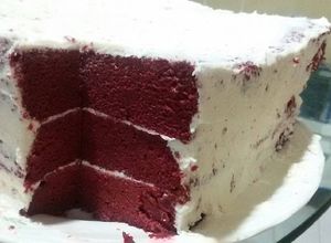Foto resep Steamed Red Velvet Cake with Cream Cheese Frosting