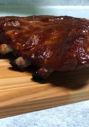 Una foto de Costillas de Cerdo Horneadas en Salsa BBQ
