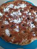 Tarta de arándanos con café y kiwi