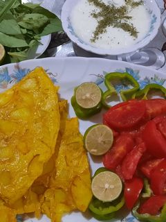 عکسی از دستور یه شام ساده (سیب زمینی تخم مرغ)