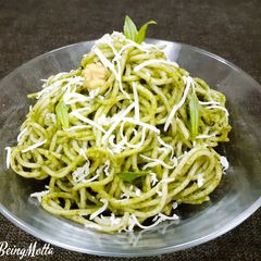 A picture of Pesto Spaghetti Pasta.