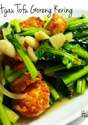 Foto resep Tumis Sawi Hijau Tofu Goreng Kering