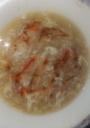 A picture of Chicken corn soup.