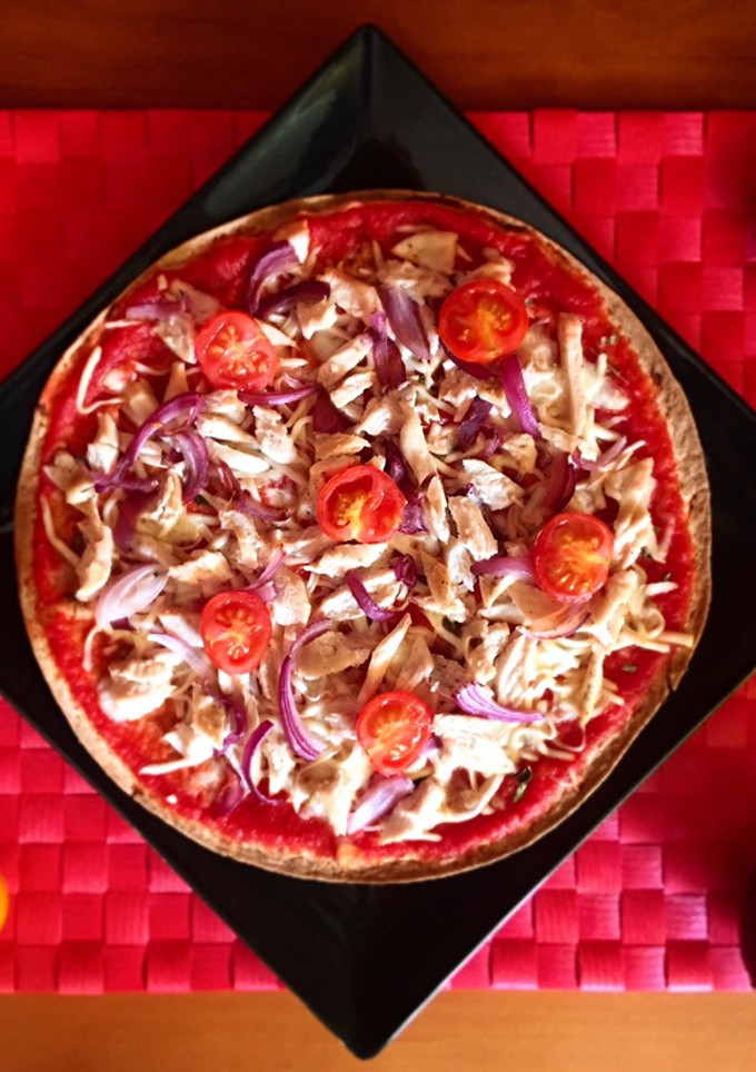 Una foto de Pizza fit de pollo