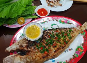 Hình của món Cá bò nướng mọi.