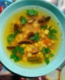 Гречневый суп с грибами и овощами