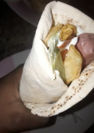 A picture of Chicken shawarma.