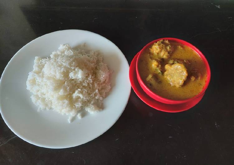 Recipe of Appetizing Curry pakora with boil rice