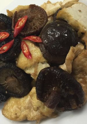 Hình của món Nấm hương xào chay.