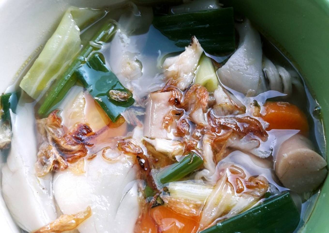 Sup Jamur Tiram Sosis Ayam Untuk Si Kecil