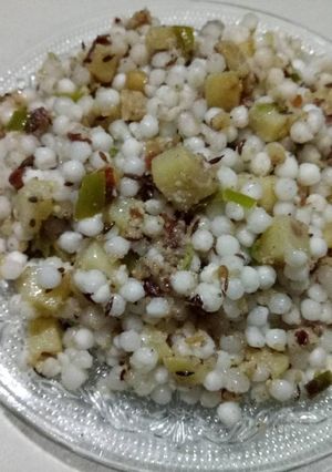 A picture of Sago / Sabudana upma (khichdi).