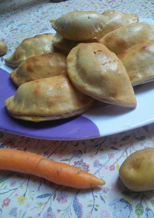 A picture of Baked Nigerian meat pie.