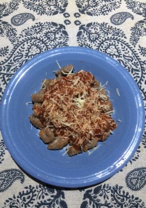 Una foto de Ñoquis integrales con agua 🍝