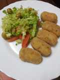 Croquetas de cogollos de Tudela, zanahoria y remolacha