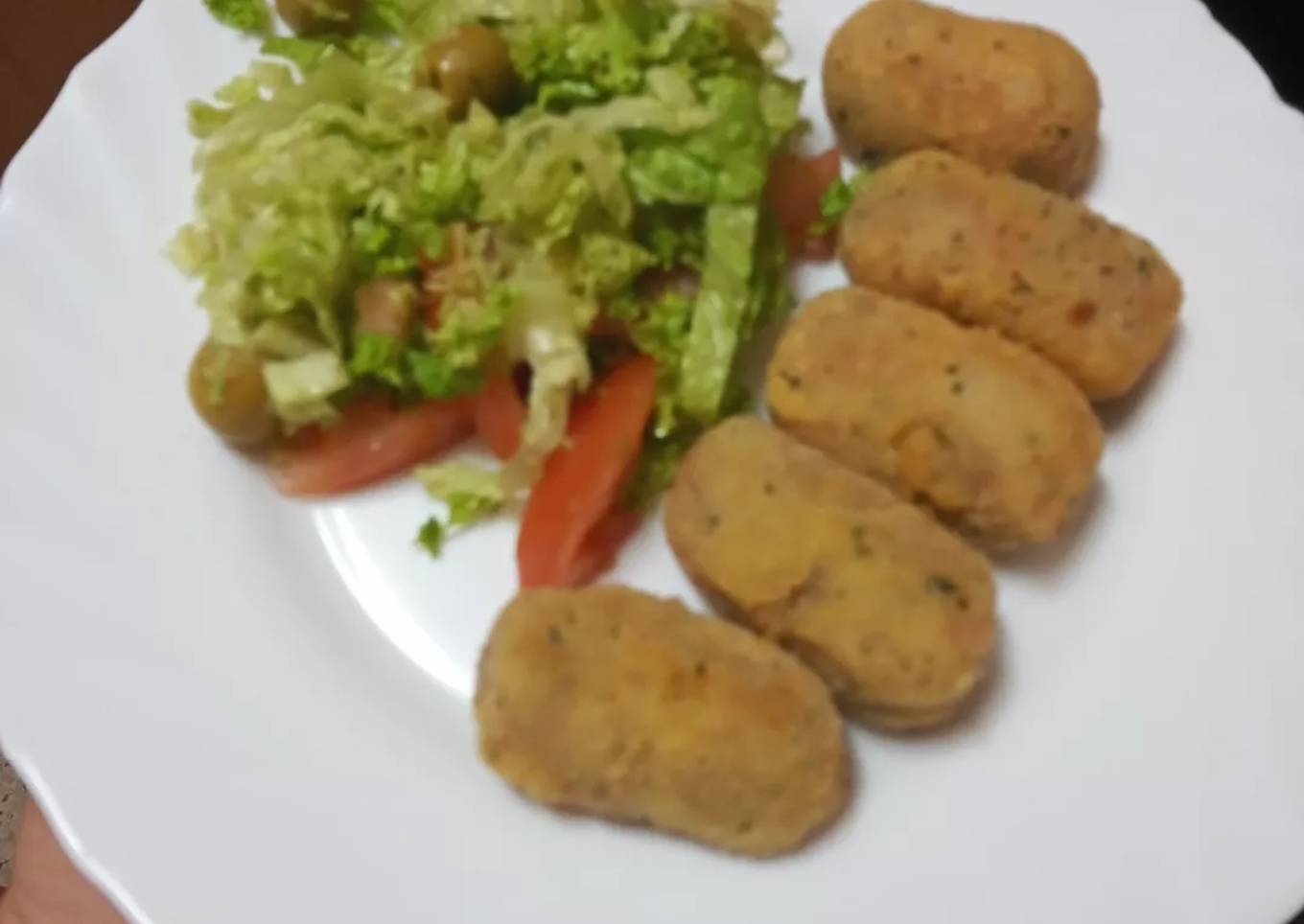 Croquetas de cogollos de Tudela, zanahoria y remolacha