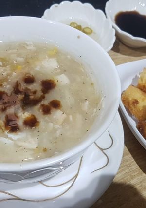A picture of Chicken Corn soup.