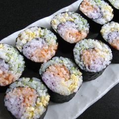 A picture of Colourful Sushi Rice Rolls.