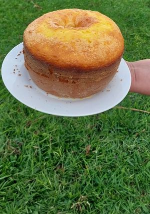 Una foto de Budin de jugo de naranja facil