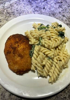 Una foto de Pasta con espinacas