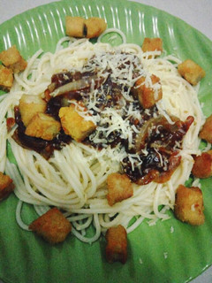 Foto resep BBQ Spaghetti with Chicken Cutlet