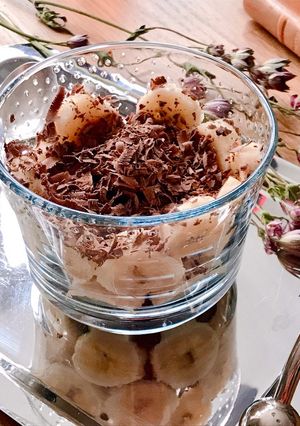 Hình của món 💚 Pudding Chuối Ca Cao Phủ Chocolate Bào.