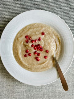 A picture of Warming Lotus root white stew. (Gluten free & Vegan).