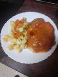 Ossobuco en olla express con papas fritas al ajillo