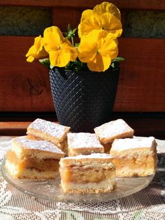Piros almás-vilmoskörtés lepény recept fotója