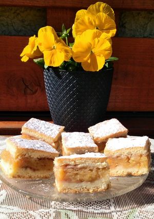 Piros almás-vilmoskörtés lepény recept fotója