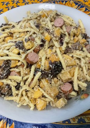 Une photo de Spätzles au porc et navets