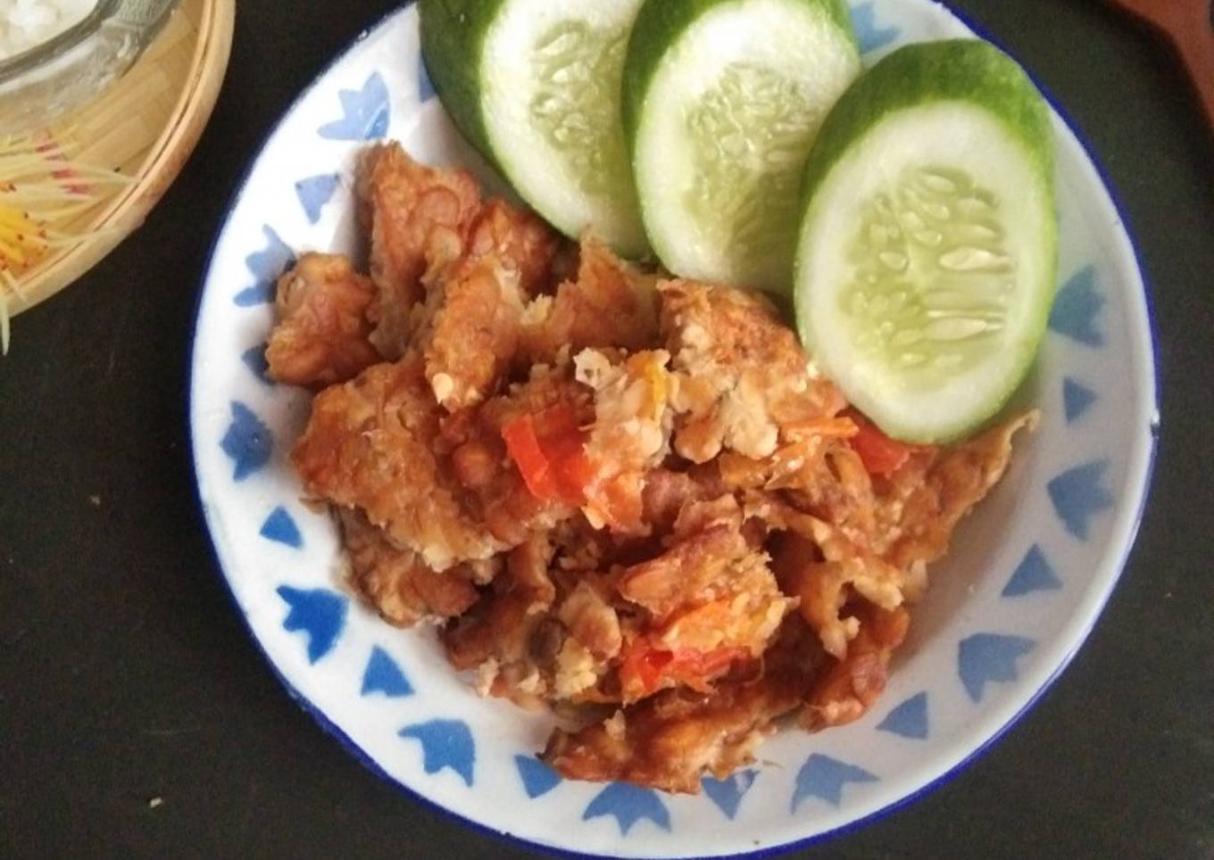 Tempe Penyet Sambel Bawang
