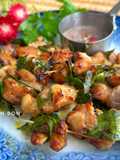 Grilled Pork Belly Skewers with Mac Mat Leaves