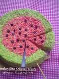 Watermelon Rice Krispie Treats / Snack sereal beras bentuk semangka