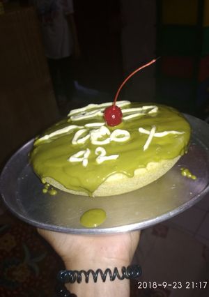 Foto resep Brownis matcha toping glaze Greentea 🤤🤤 cake double tea(kukus)