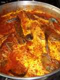 Langostinos al guajillo con arroz morizqueta
