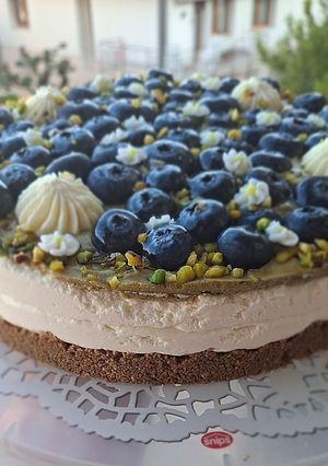 Foto di Cheesecake ai mirtilli e pistacchio