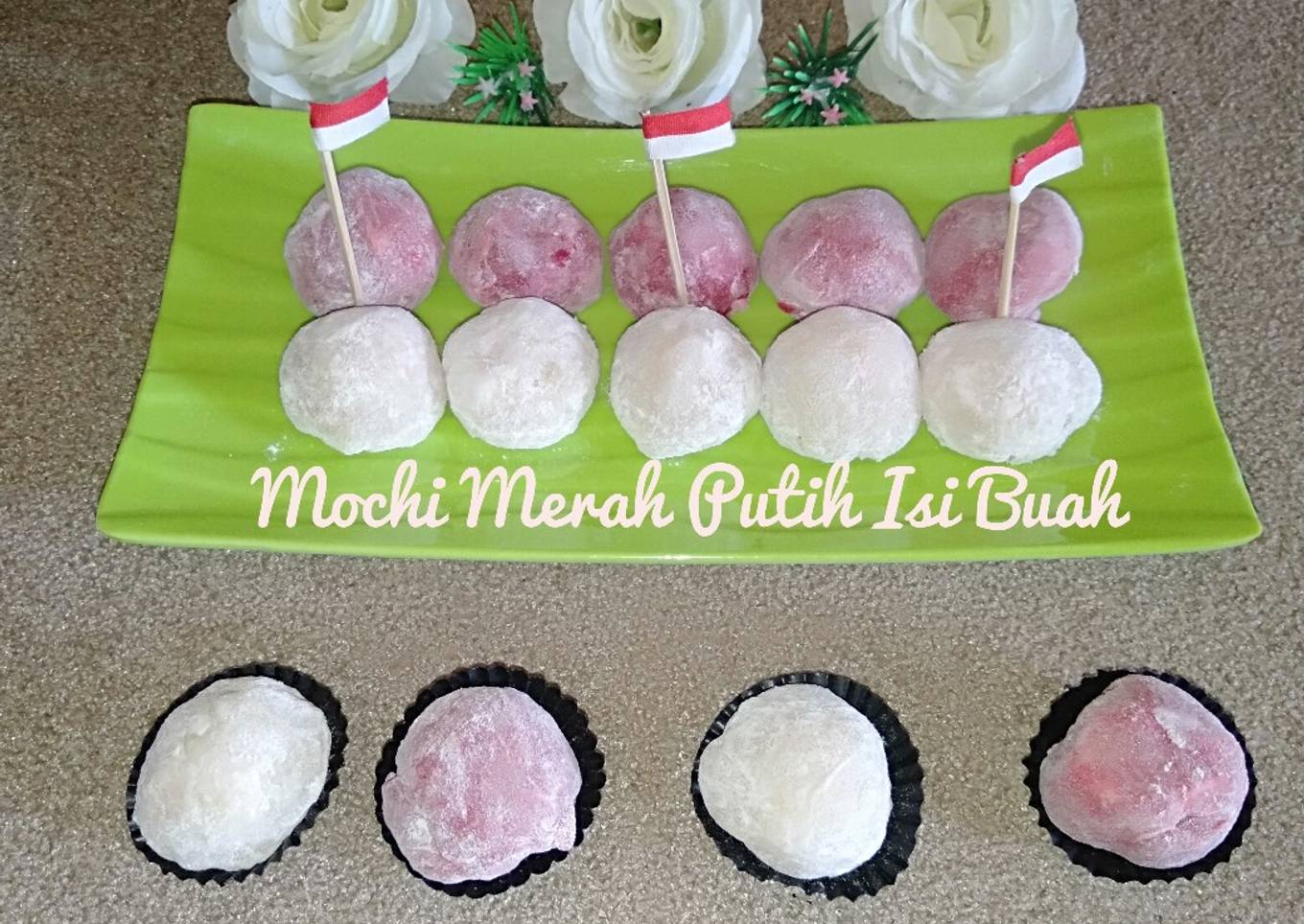 Resep Mochi Merah Putih Isi Buah Resep Mochi Merah Putih Isi Buah