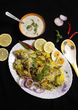A picture of Mutton Posto Biryani.