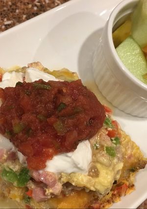 A picture of Southwest breakfast lasagna.