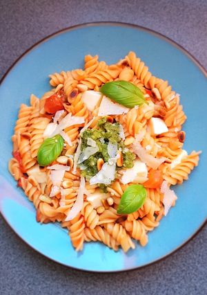 Une photo de One pot pasta au pesto ou pistou maison