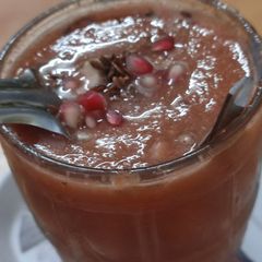 A picture of Watermelon,cucumber,anar,flaxseeds,lemon,chat masala,cooler.