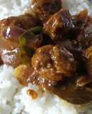 Meat balls gravy with rice